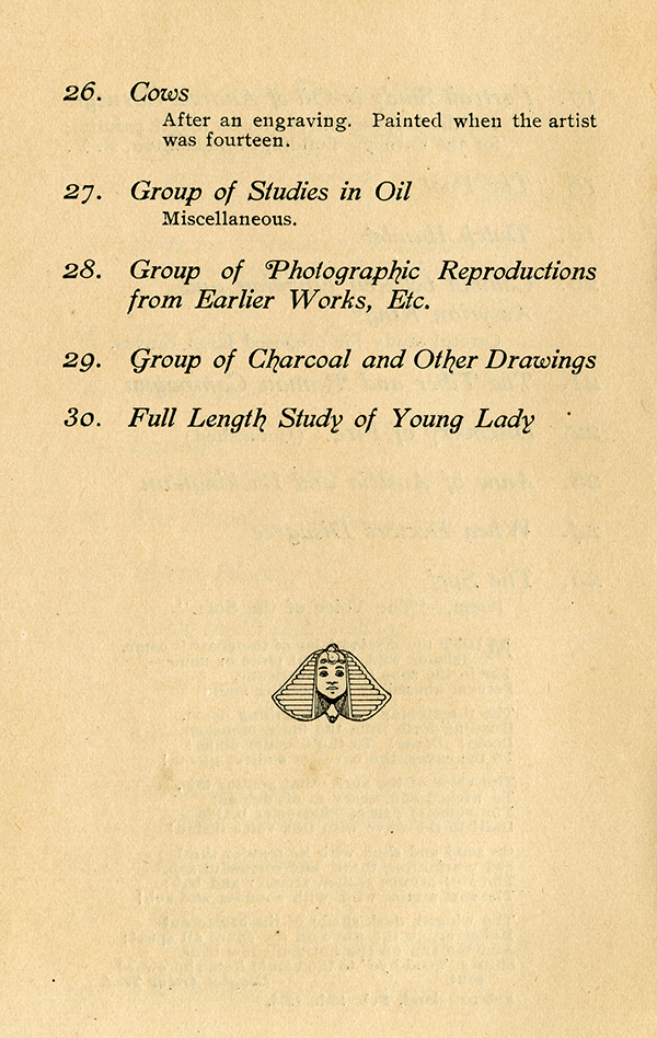 Exhibition of art program, 1905
