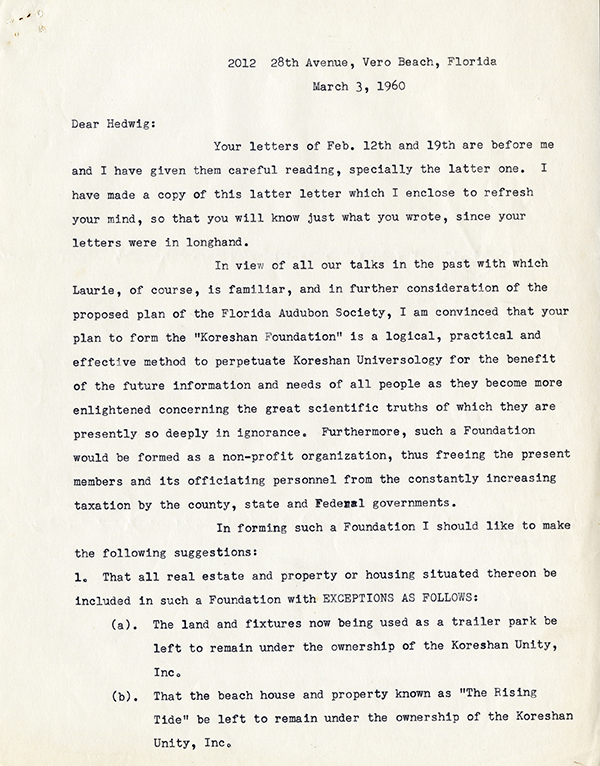 Letter from Rahn to Michel, 1960
