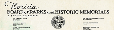 Correspondence and Resolution from Florida Board of Parks and Historic Memorials, 1962