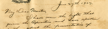 Letter from Henry D. Silverfriend to Cyrus Teed, June 27, 1907