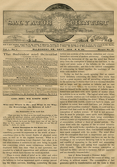 First issue of Salvator and Scientist, September 1895