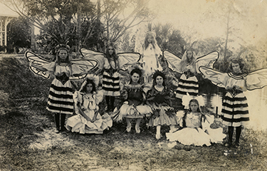 Children dressed for the play “Bees in Flowerland,” Bamboo Landing, April 10, 1908