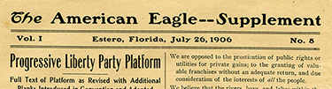 Platform of the Progressive Liberty Party, American Eagle (July 26, 1906)