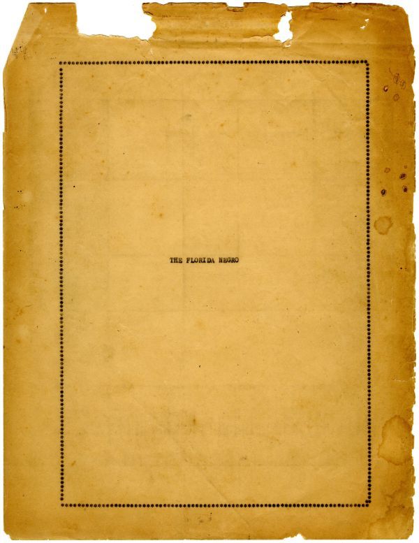 Manuscript Copy of "The Florida Negro" by the Florida Writers' Project, ca. 1938