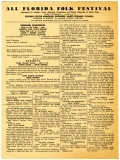 1st Annual All Florida Folk Festival Schedule, 1953