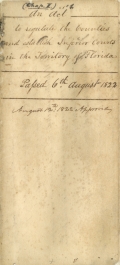 First Act of the Territorial Legislature, 1822