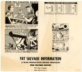 Graphics illustrating the importance of salvaging waste fats during World War II, 1940s
