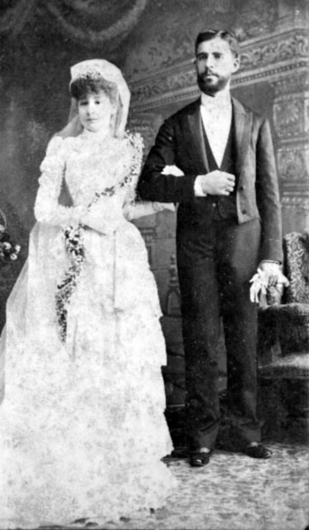 Jenny and Ygnacio Castaneda on their wedding day (1890)