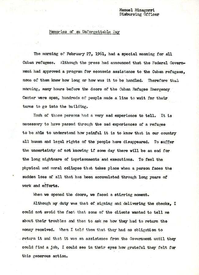 Manuel Minagorri to Grace H. Stewart, November 27, 1962