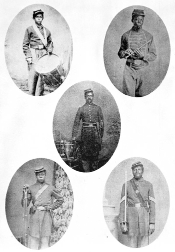 Five soldiers of the 54th Regiment of Massachusetts Volunteers (18--)