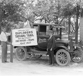 Tamiami trail blazers holding sign - Tamiami Trail, Florida