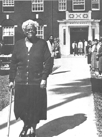 Mary McLeod Bethune in front of White Hall (1940s)