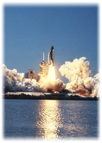 Space shuttle liftoff from the Kennedy Space Center - Merritt Island, Florida