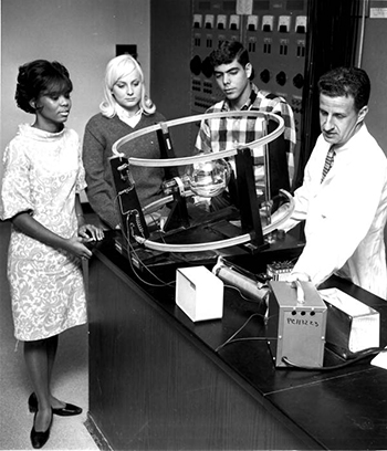 Miami-Dade Junior College students in physics class with Professor Carl A. Babski