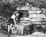 Louise Keen at the Fountain of Youth attraction (1946)