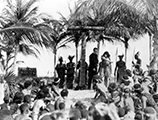 Theda Bara during shooting of film on Miami Beach