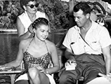 Esther Williams' hair being prepared for an underwater sequence at Silver Springs