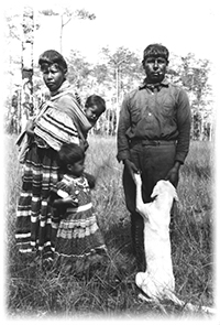 Seminole Josie Billie with family and dog (1921)