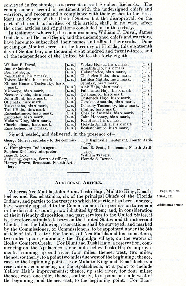 Treaty of Moultrie Creek, 1823 (page 1)