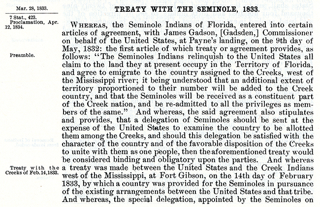 Treaty of Fort Gibson, 1833 (page 1)