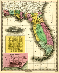 Map of Florida by Anthony Finley (1831)