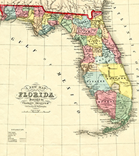 A New Map of Florida by the firm of Charles Desilver (1859)