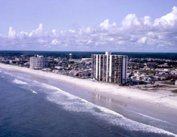 Aerial view of hotels at the beach : Jacksonville, Florida