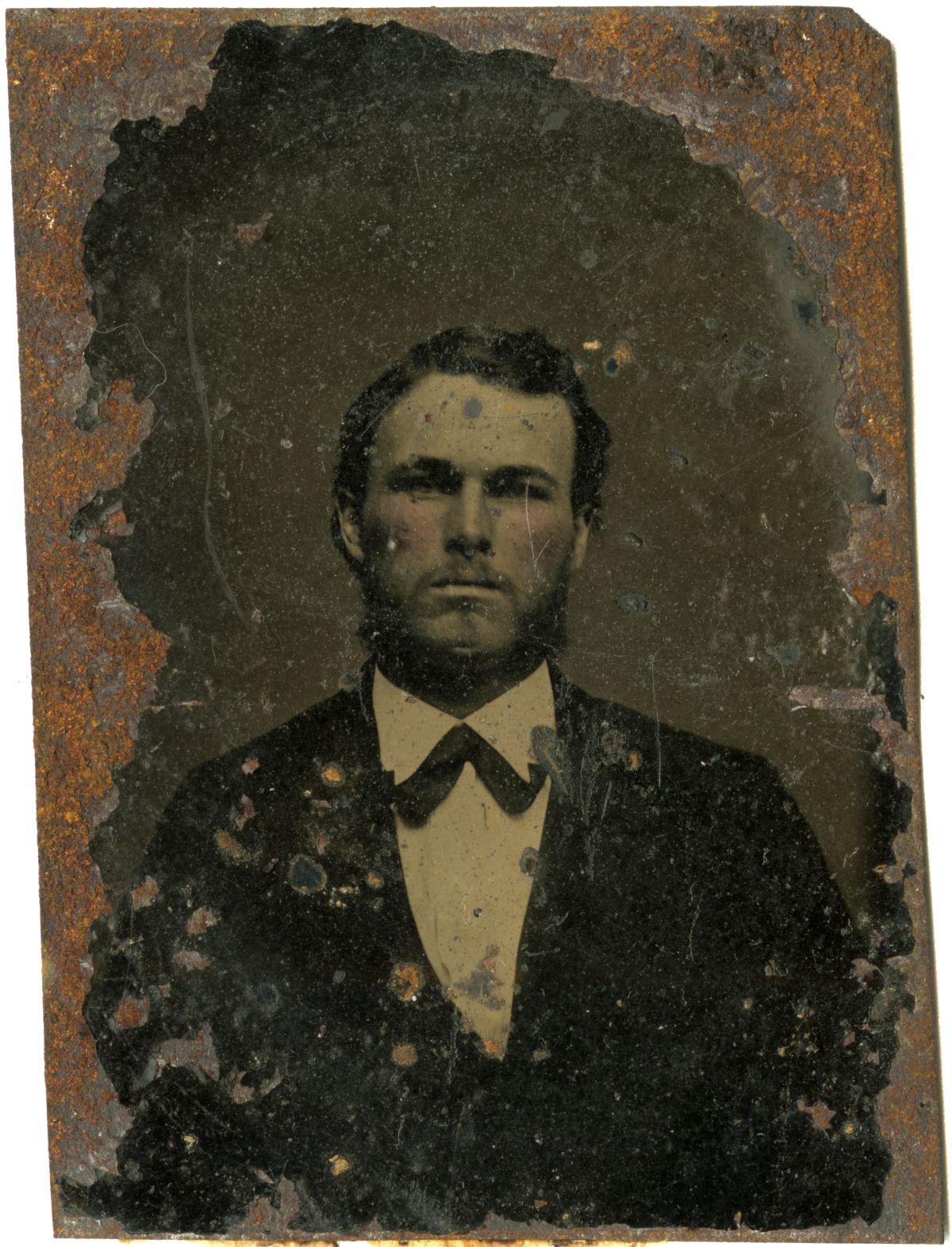 Hand-tinted portrait of a bearded man, ca. 1870