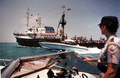 Florida Marine Patrol officer monitoring the Mariel Cuban Boatlift