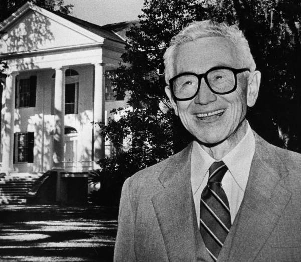 Portrait of LeRoy Collins in front of The Grove, 1985. In 1985, the former governor and his wife, Mary Call Darby Collins, deeded the property to the state, with the express purpose of transforming it into a public museum after both their deaths. LeRoy Collins passed away in 1991 and Mary Call in 2009. In 2010, the state began its restoration of The Grove.