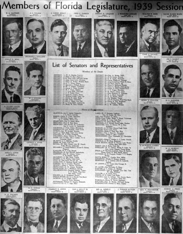 Portraits of members of Florida's senate.