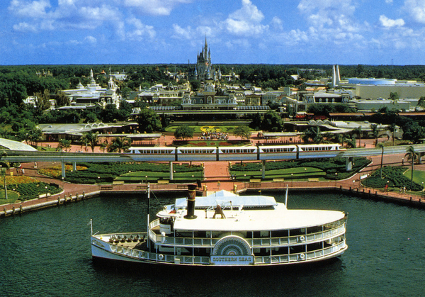 An aerial view of the Magic Kingdom.