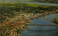 Aerial View, showing Railroad and Highway Bridges across St. John's River, Jacksonville, Florida.