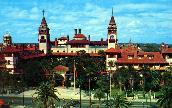 Postcard depicting Flagler College, formerly the Ponce de Leon Hotel (circa 1960s).