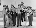 The Florida Wildlife Boys country quintet performing during the annual Coon Hunt Hootenanny at Daytona Beach.