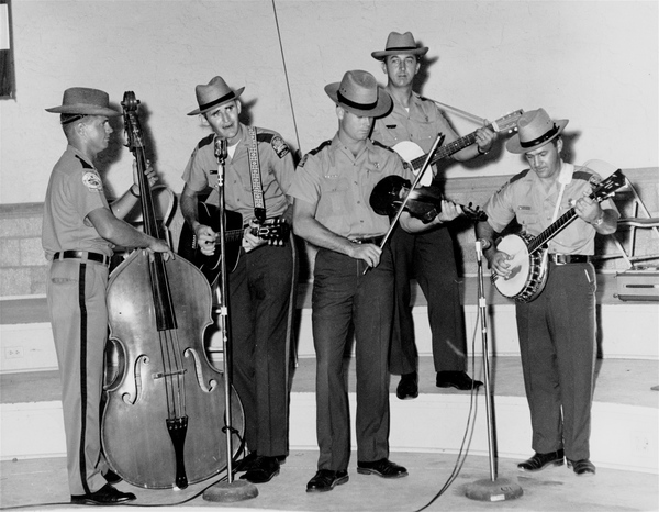 The Florida Wildlife Boys country quintet performing during the annual Coon Hunt Hootenanny at Daytona Beach.