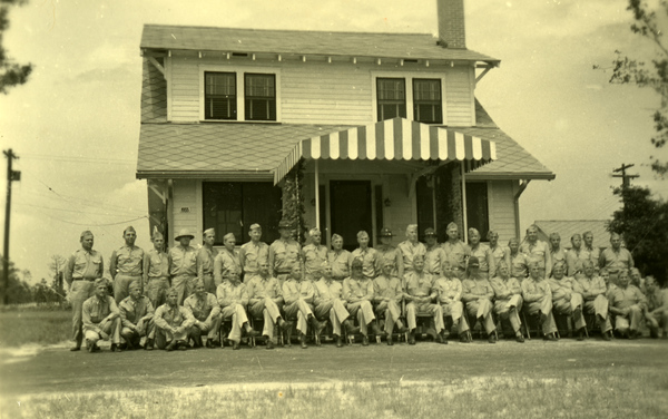U.S. Army Officers at Camp Blanding posing for the Florida Art Project-WPA photographer.