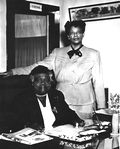 Dr. Mary McLeod Bethune at her desk