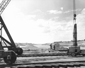 Construction equipment for US Highway 19 bridge over the Cross Florida Barge Canal - Inglis, Florida