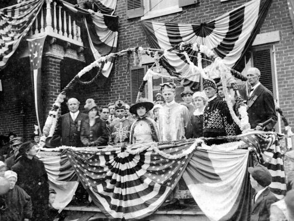 Mardi Gras celebrants in Milton in Santa Rosa County, complete with royalty. Milton celebrated its first Mardi Gras 100 years ago this year (photo 1916).