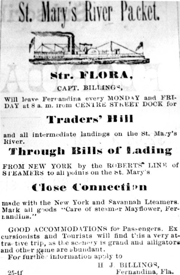 Advertisement for steamboat