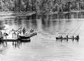 MGM crew filming a scene from "Tarzan's Secret Treasure" - Wakulla Springs, Florida.