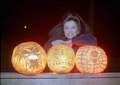 Pam Maneeratana shows off her carved pumpkins - Tallahassee, Florida