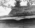 Close up of chimney and roof on the Wilson home