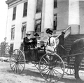 Governor Bloxham in carriage at the steps of the old capitol - Tallahassee, Florida.