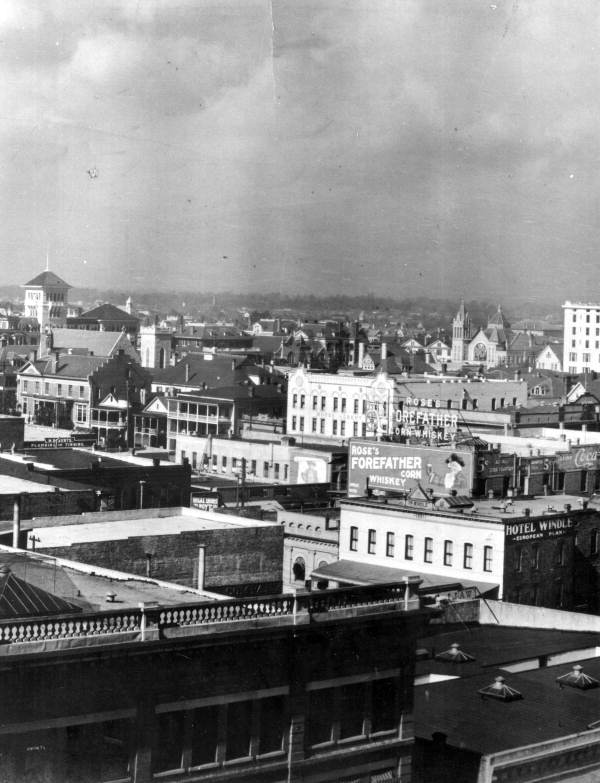 Part of the Jacksonville skyline in 1909, only eight years after the Great Fire destroyed much of the downtown area.