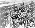 Arrival of the first passenger train from the mainland - Key West, Florida.
