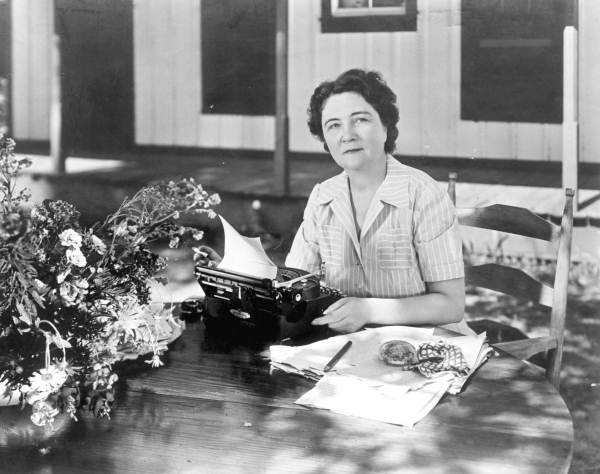 Marjorie Kinnan Rawlings at her home in Cross Creek (circa 1940s).