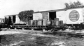 Atlantic Coast Line Railroad baggage cars at siding - De Land, Florida