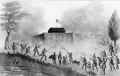 Attack of the Seminoles on the blockhouse - Florida